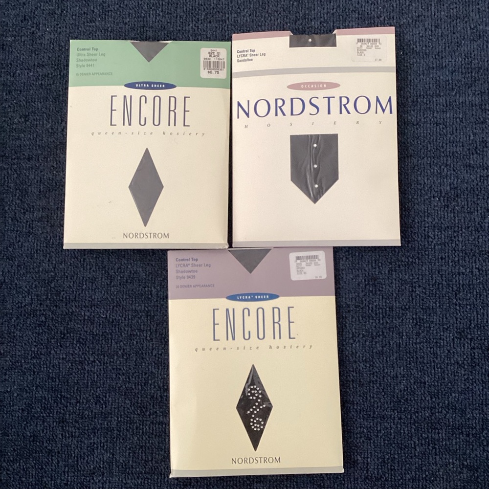 Three pairs NWT Nordstrom Queen-Size Hosiery.
